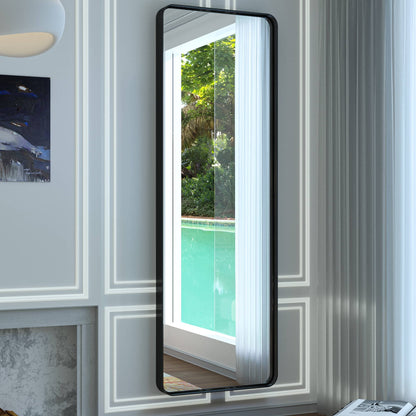 TokeShimi Miroir mural de salle de bain avec cadre métallique moderne