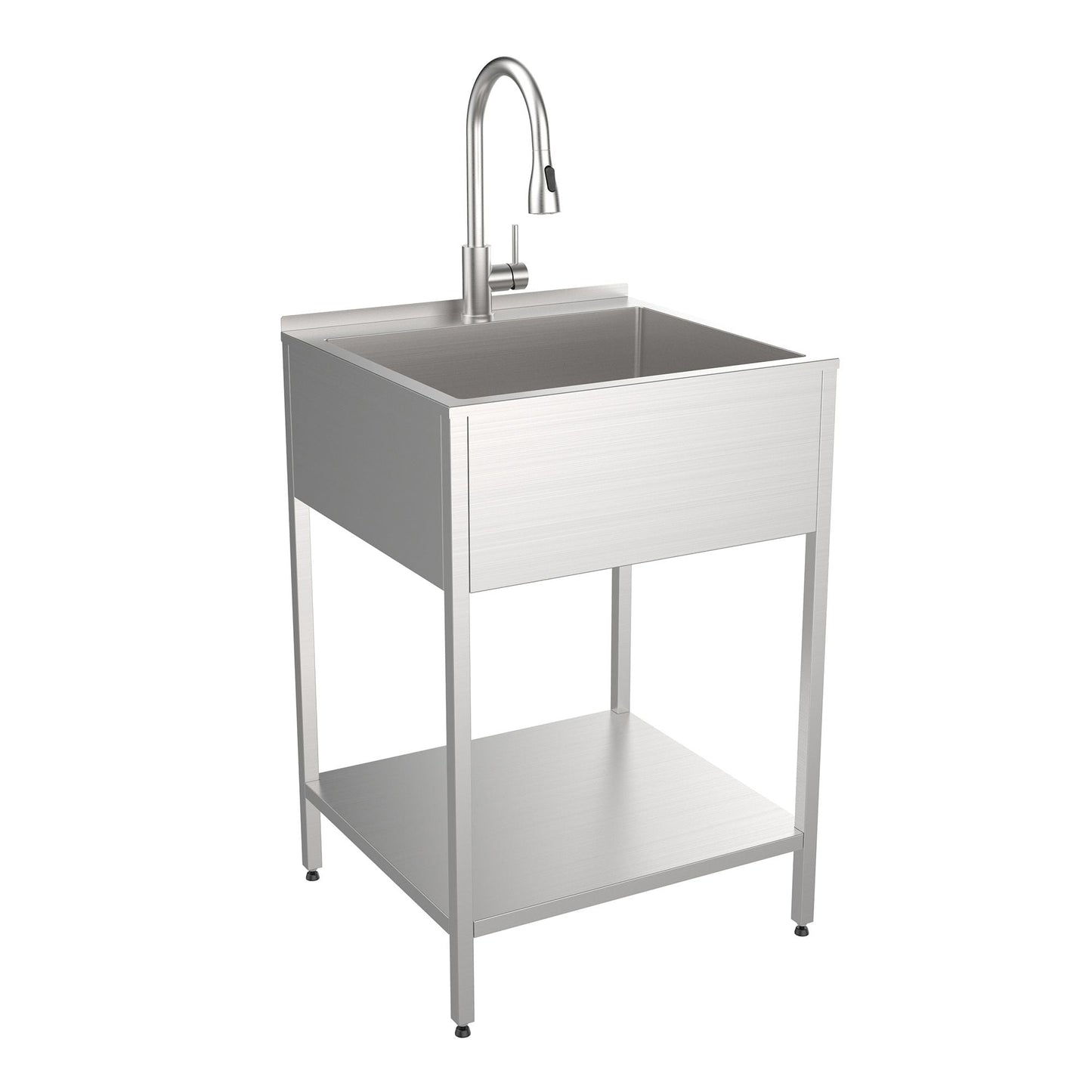 Transolid EWS-2422S Lavabo et support de lavage en acier inoxydable pour buanderie - 61 cm L x 56 cm P x 89 cm H - 61 cm x 56 cm