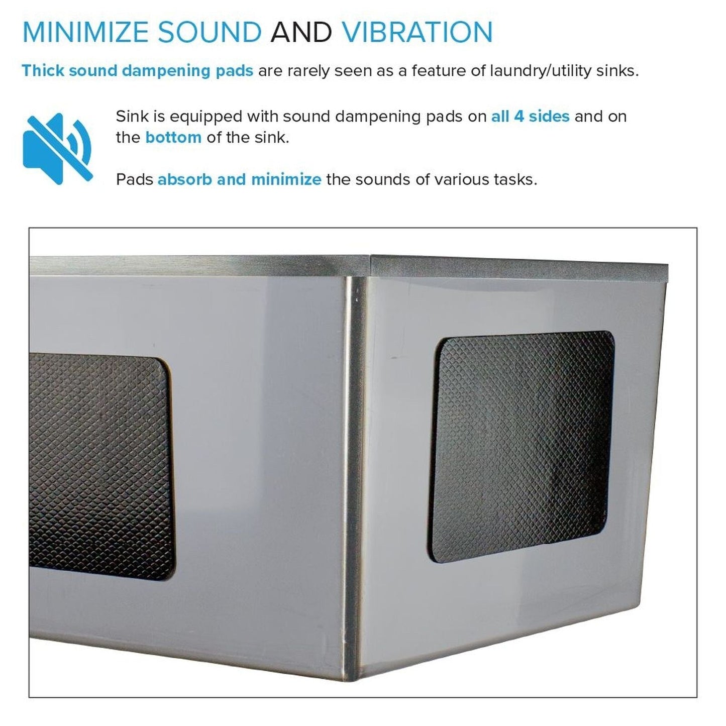 Transolid EWS-2422S Lavabo et support de lavage en acier inoxydable pour buanderie - 61 cm L x 56 cm P x 89 cm H - 61 cm x 56 cm