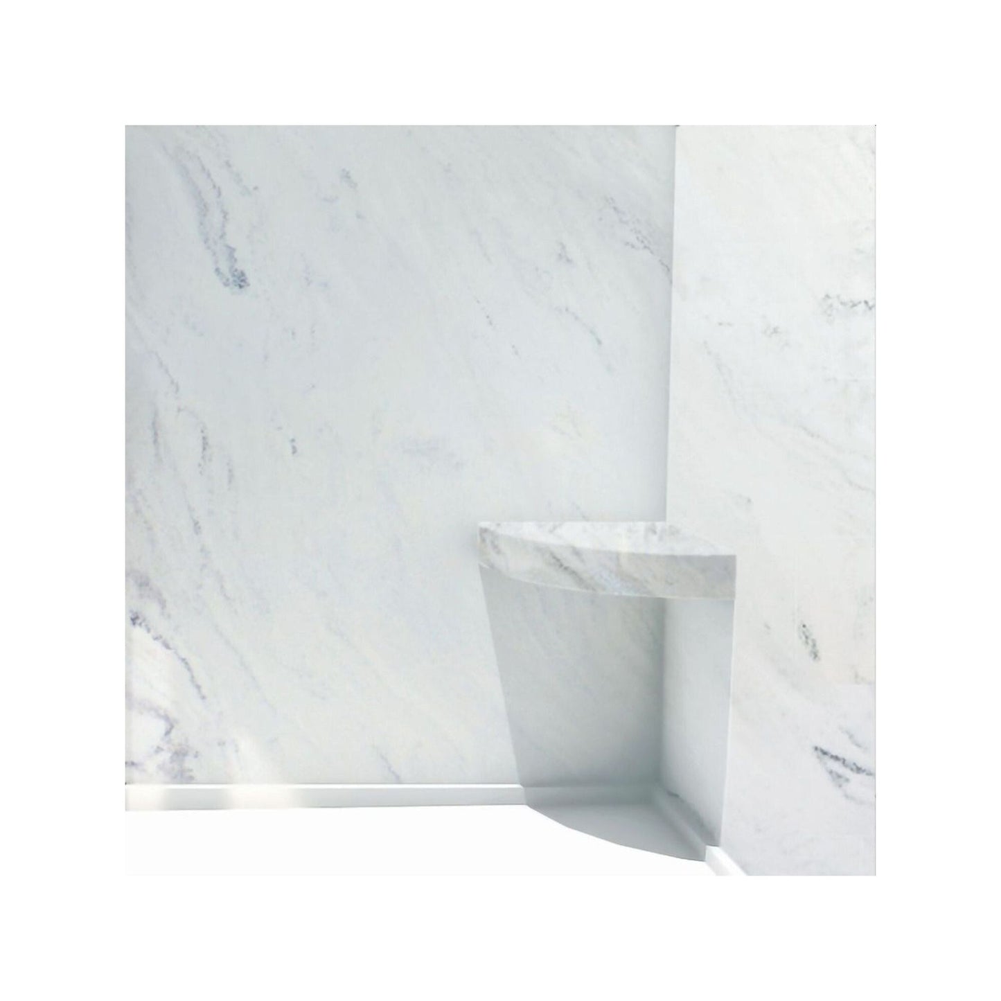 Transolid Studio, siège de douche d'angle mural en surface solide, 14 po x 14 po - 14,5 x 14,25 x 3