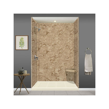 Transolid Studio, siège de douche d'angle mural en surface solide, 14 po x 14 po - 14,5 x 14,25 x 3