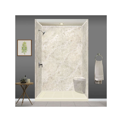 Transolid Studio, siège de douche d'angle mural en surface solide, 14 po x 14 po - 14,5 x 14,25 x 3