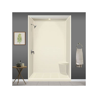 Transolid Studio, siège de douche d'angle mural en surface solide, 14 po x 14 po - 14,5 x 14,25 x 3