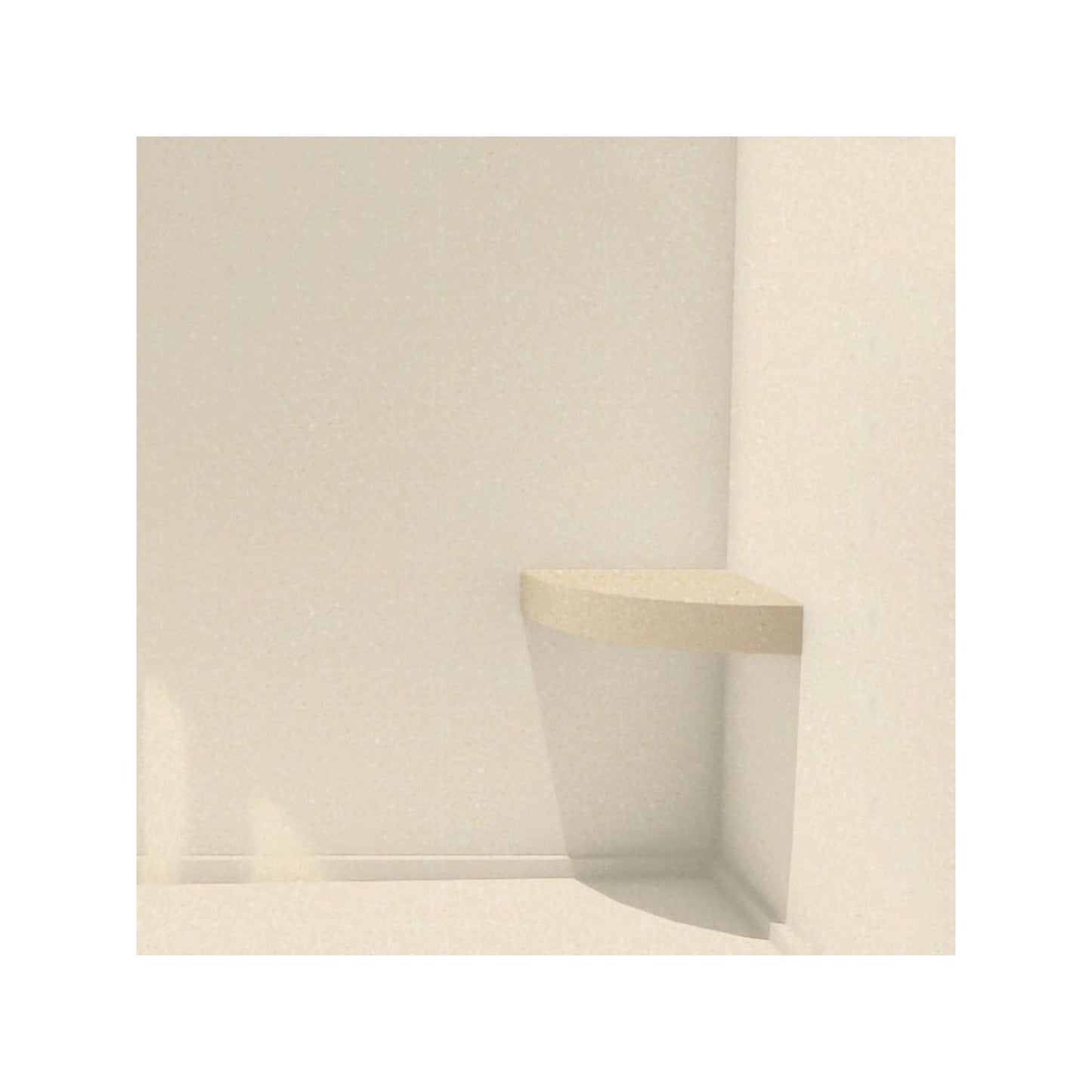 Transolid Studio, siège de douche d'angle mural en surface solide, 14 po x 14 po - 14,5 x 14,25 x 3