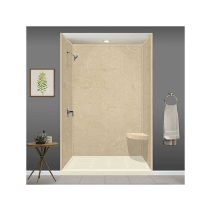 Transolid Studio, siège de douche d'angle mural en surface solide, 14 po x 14 po - 14,5 x 14,25 x 3