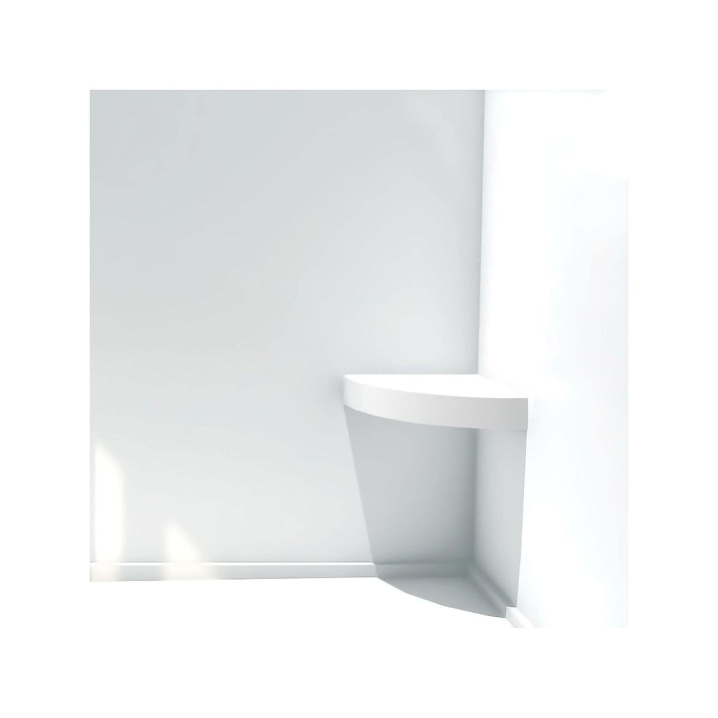 Transolid Studio, siège de douche d'angle mural en surface solide, 14 po x 14 po - 14,5 x 14,25 x 3