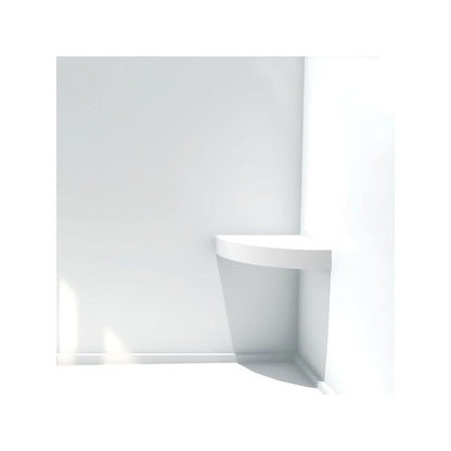 Transolid Studio, siège de douche d'angle mural en surface solide, 14 po x 14 po - 14,5 x 14,25 x 3