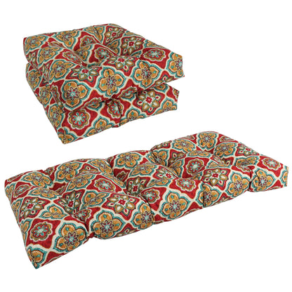 Tufted Indoor/Outdoor Settee Cushion Set (Set of 3) - 19 x 19/19 x 42