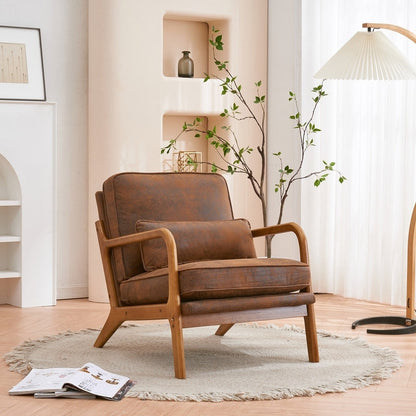 Fauteuil d'appoint capitonné de style moderne du milieu du siècle