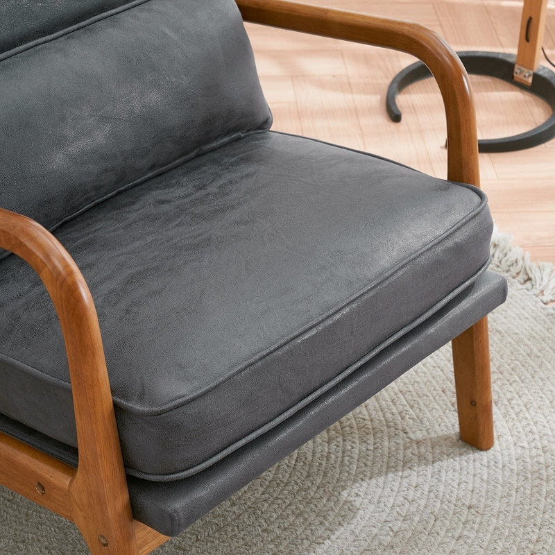 Fauteuil d'appoint capitonné de style moderne du milieu du siècle