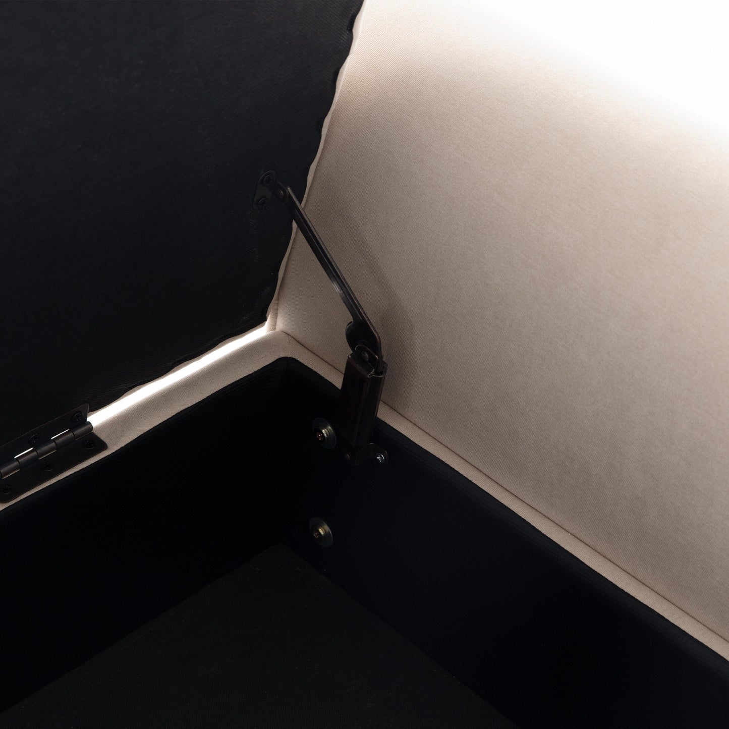 Banc de rangement capitonné, banc avec accoudoirs, banc d'entrée avec couvercle à rabat, 50,4 pouces.