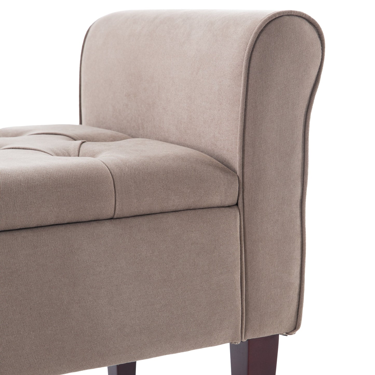 Banc de rangement capitonné, banc avec accoudoirs, banc d'entrée avec couvercle à rabat, 50,4 pouces.