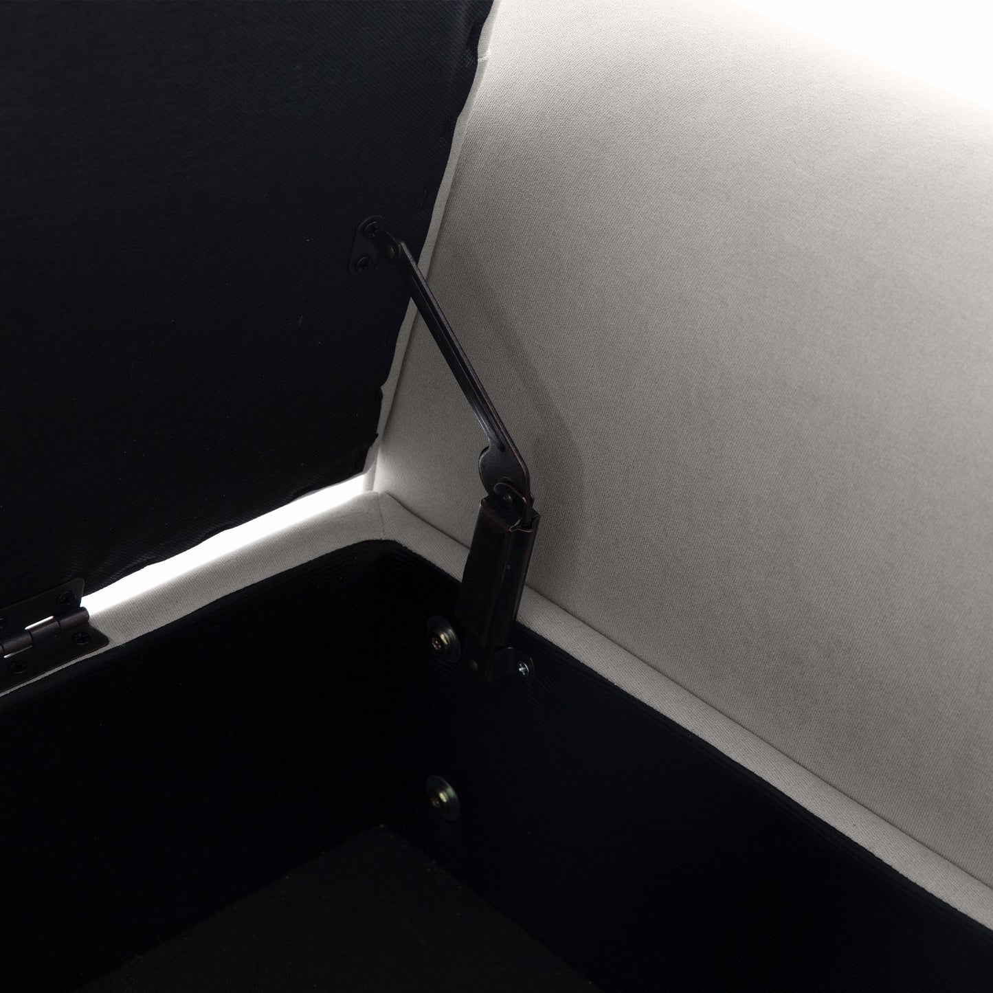 Banc de rangement capitonné, banc avec accoudoirs, banc d'entrée avec couvercle à rabat, 50,4 pouces.