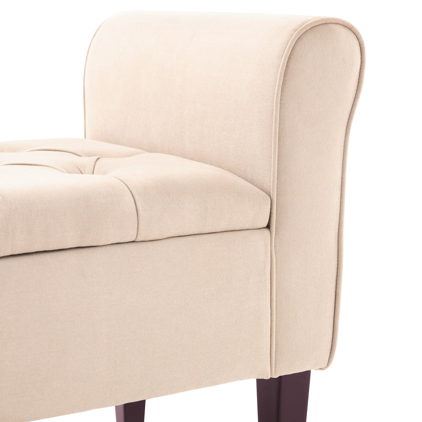 Banc de rangement capitonné, banc avec accoudoirs, banc d'entrée avec couvercle à rabat, 50,4 pouces.