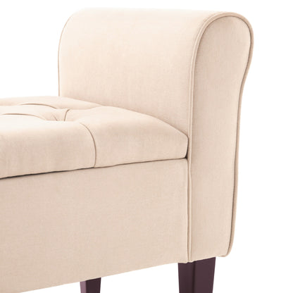 Banc de rangement capitonné, banc avec accoudoirs, banc d'entrée avec couvercle à rabat, 50,4 pouces.