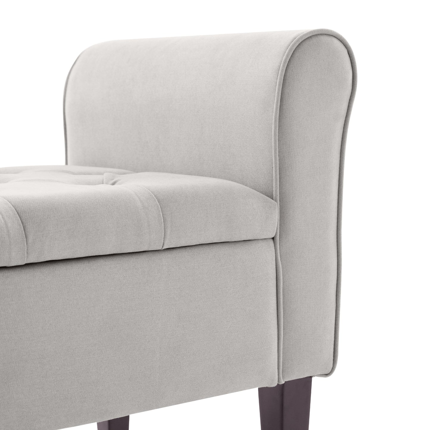 Banc de rangement capitonné, banc avec accoudoirs, banc d'entrée avec couvercle à rabat, 50,4 pouces.