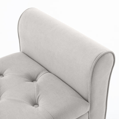 Banc de rangement capitonné, banc avec accoudoirs, banc d'entrée avec couvercle à rabat, 50,4 pouces.