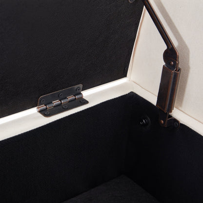 Banc de rangement capitonné, banc avec accoudoirs, banc d'entrée avec couvercle à rabat, 50,4 pouces.