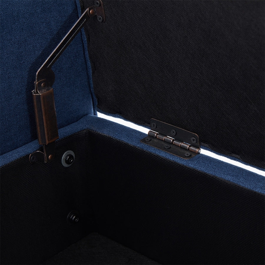 Banc de rangement capitonné, banc avec accoudoirs, banc d'entrée avec couvercle à rabat, 50,4 pouces.