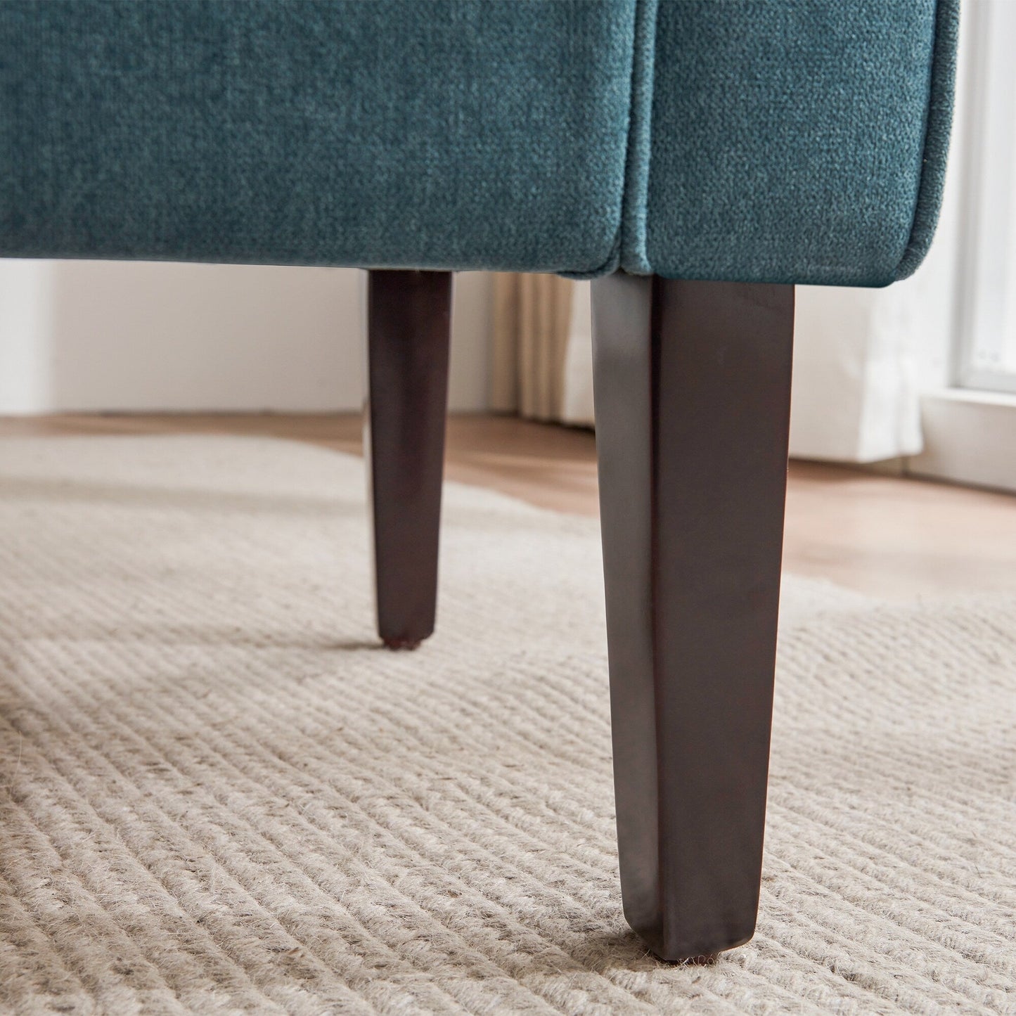 Banc de rangement capitonné, banc avec accoudoirs, banc d'entrée avec couvercle à rabat, 50,4 pouces.