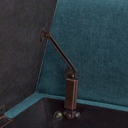 Banc de rangement capitonné, banc avec accoudoirs, banc d'entrée avec couvercle à rabat, 50,4 pouces.