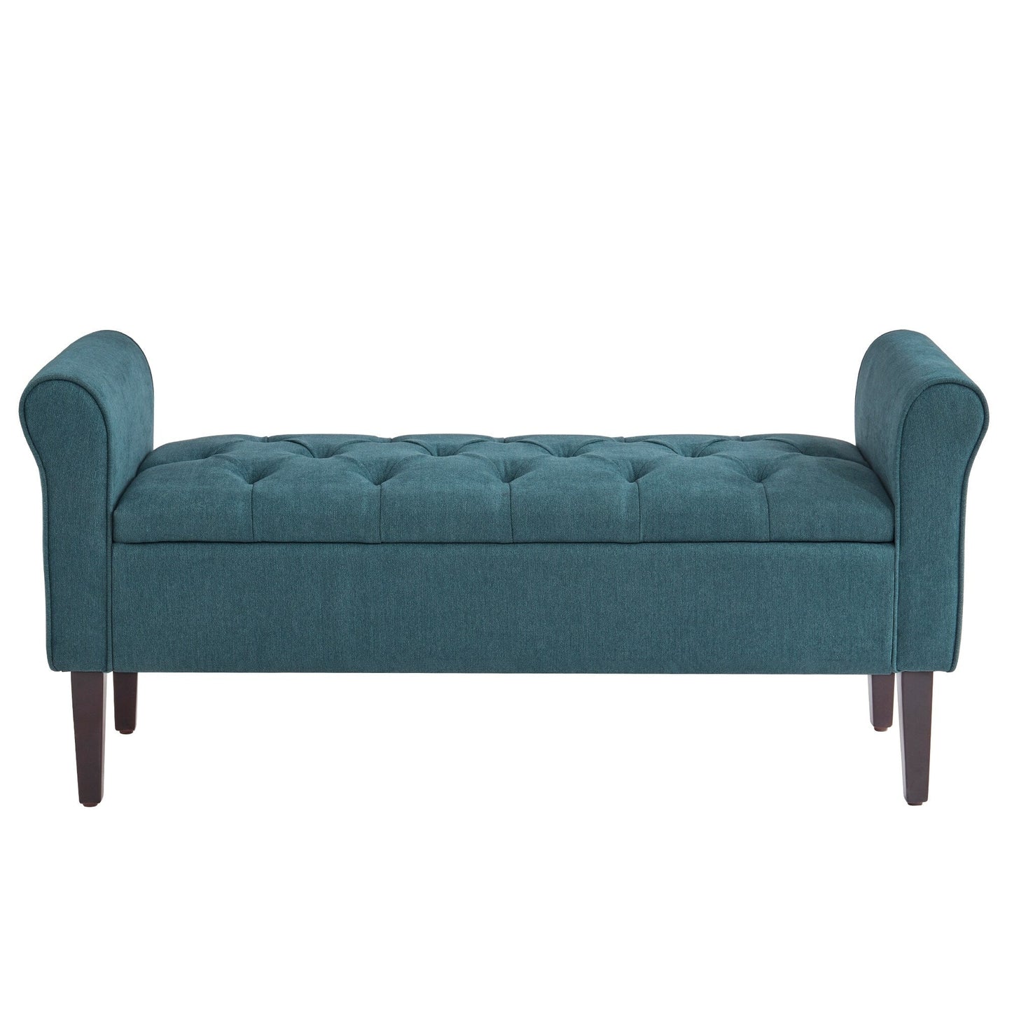 Banc de rangement capitonné, banc avec accoudoirs, banc d'entrée avec couvercle à rabat, 50,4 pouces.