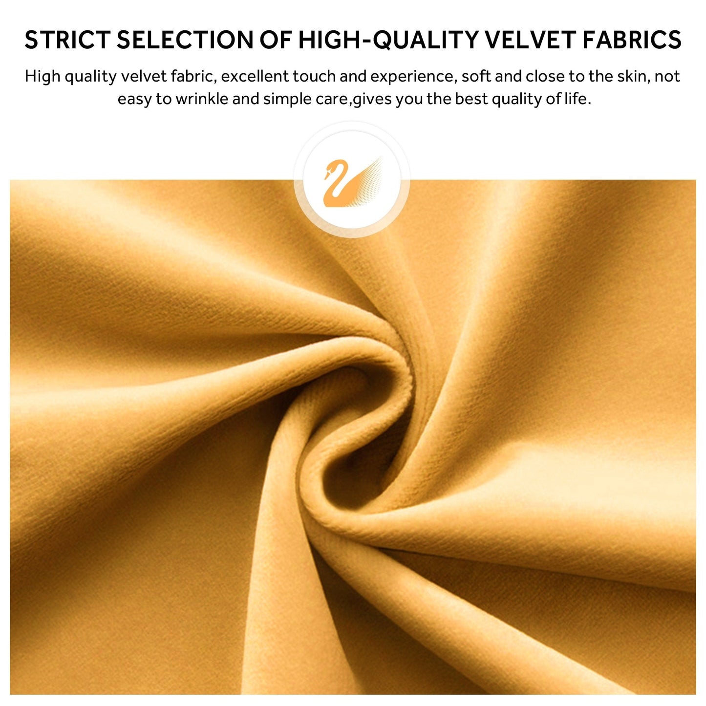 Lot de 6 chaises de salle à manger en velours capitonné avec pieds en bois massif.