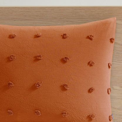 Intelligent Design Maize Cotton Jacquard Duvet Cover Set with Euro Shams and Throw Pillows