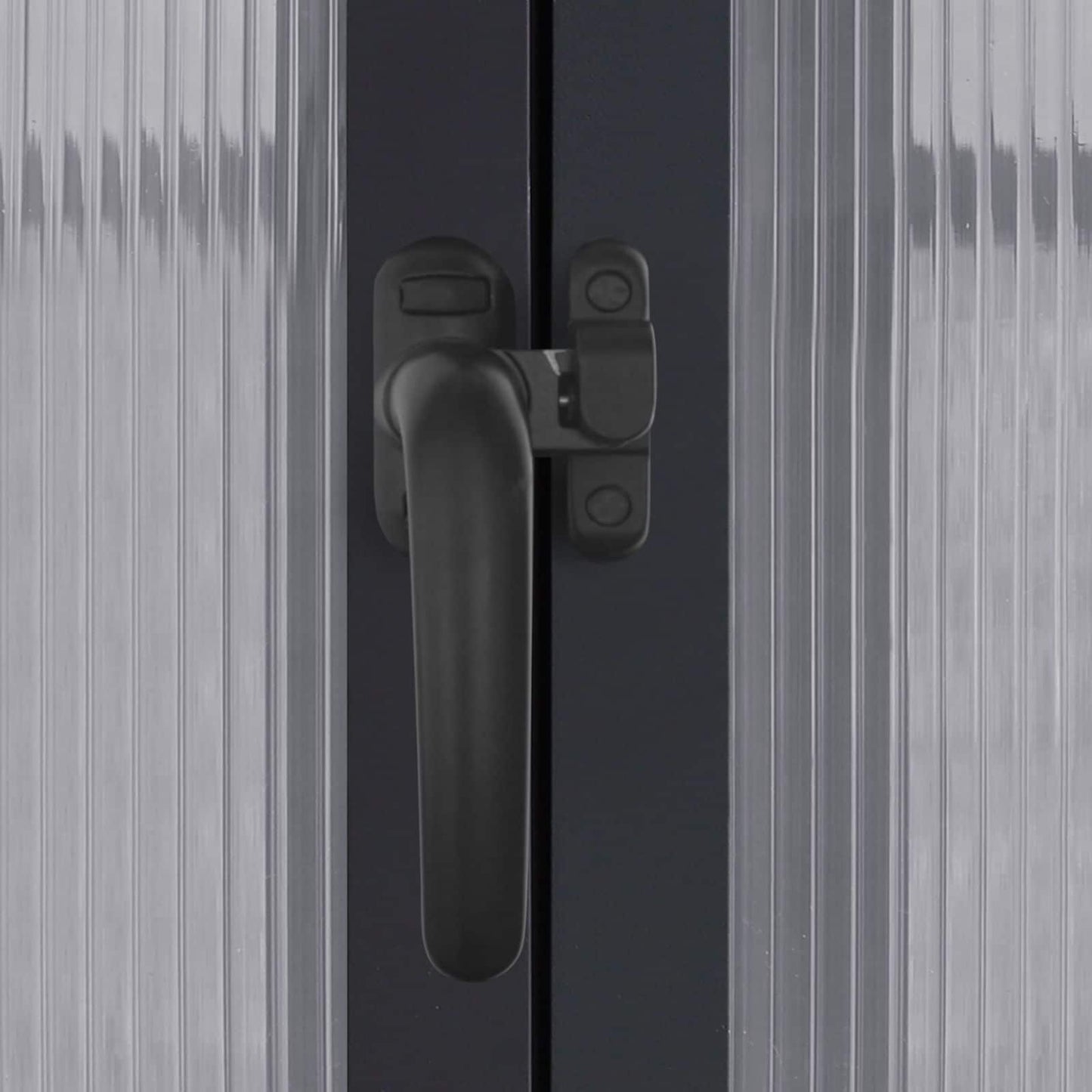 VEIKOUS Kit de serre de jardin à entrée latérale en aluminium avec fenêtre de toit réglable et porte verrouillable, gris.