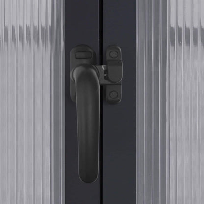 VEIKOUS Kit de serre de jardin à entrée latérale en aluminium avec fenêtre de toit réglable et porte verrouillable, gris.