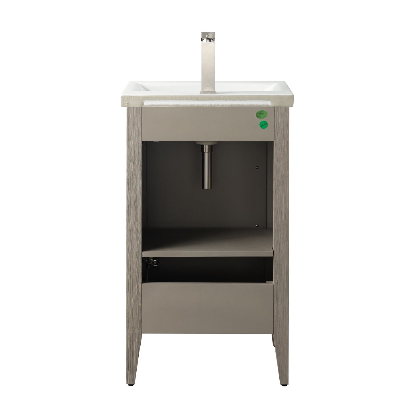 Meuble-lavabo de salle de bain Vanity Art à lavabo simple, 20, 24 ou 30 pouces, avec dessus en céramique.