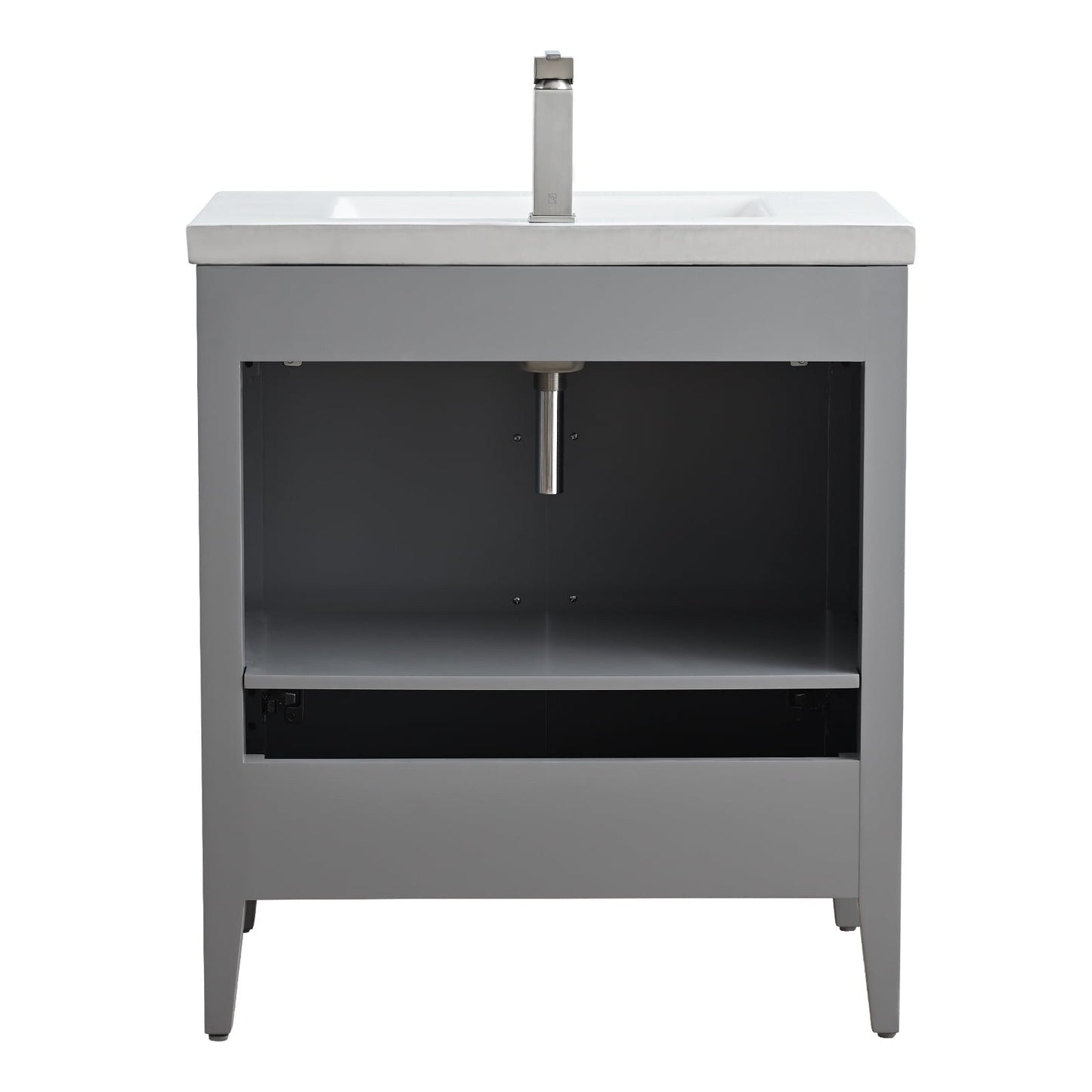 Meuble-lavabo de salle de bain Vanity Art à lavabo simple, 20, 24 ou 30 pouces, avec dessus en céramique.