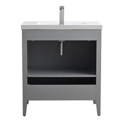 Meuble-lavabo de salle de bain Vanity Art à lavabo simple, 20, 24 ou 30 pouces, avec dessus en céramique.