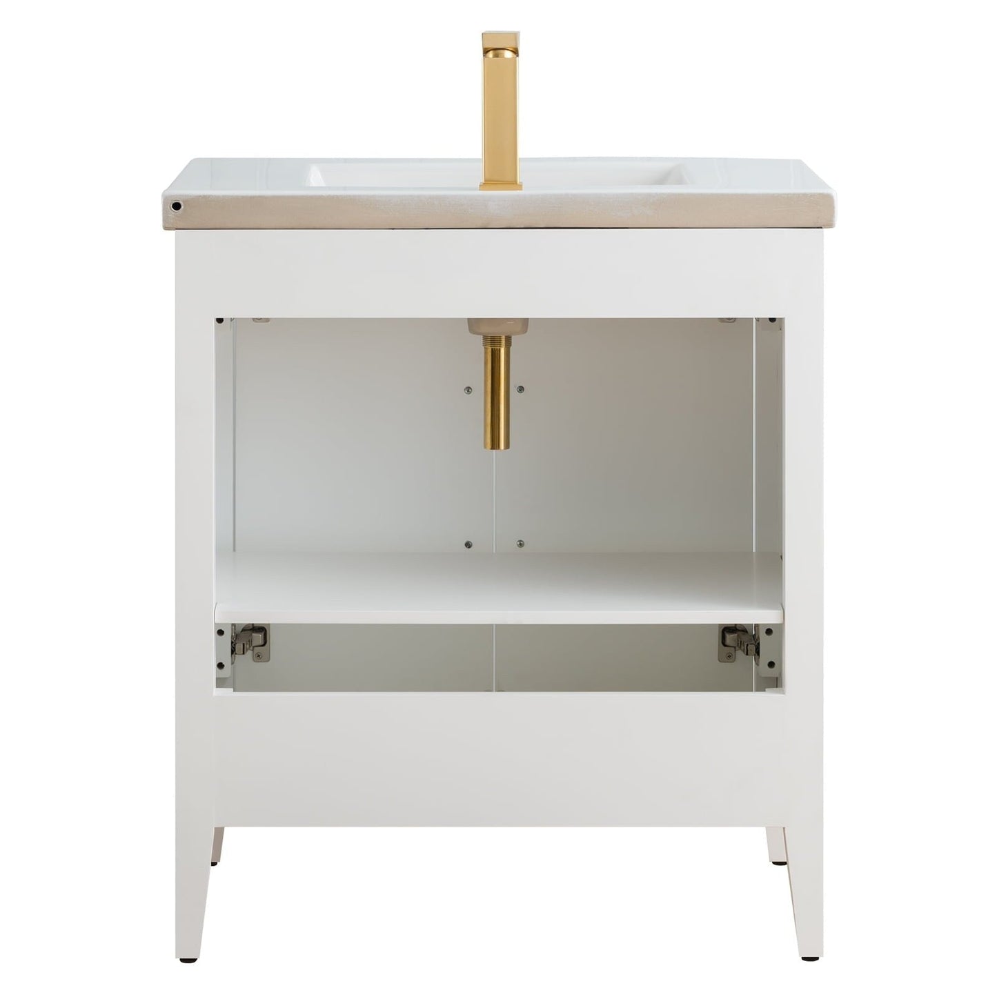 Meuble-lavabo de salle de bain Vanity Art à lavabo simple, 20, 24 ou 30 pouces, avec dessus en céramique.