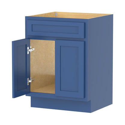 Meuble-lavabo de salle de bain Vanity Art en bois massif de 60 cm (24 pouces) avec lavabo simple.