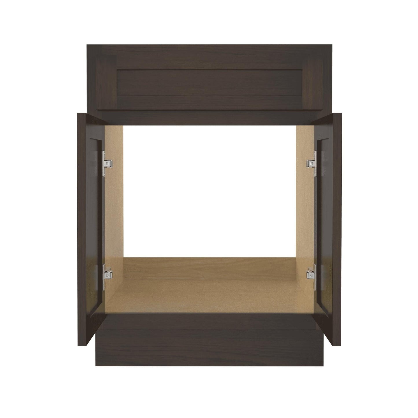 Meuble-lavabo de salle de bain Vanity Art en bois massif de 60 cm (24 pouces) avec lavabo simple.