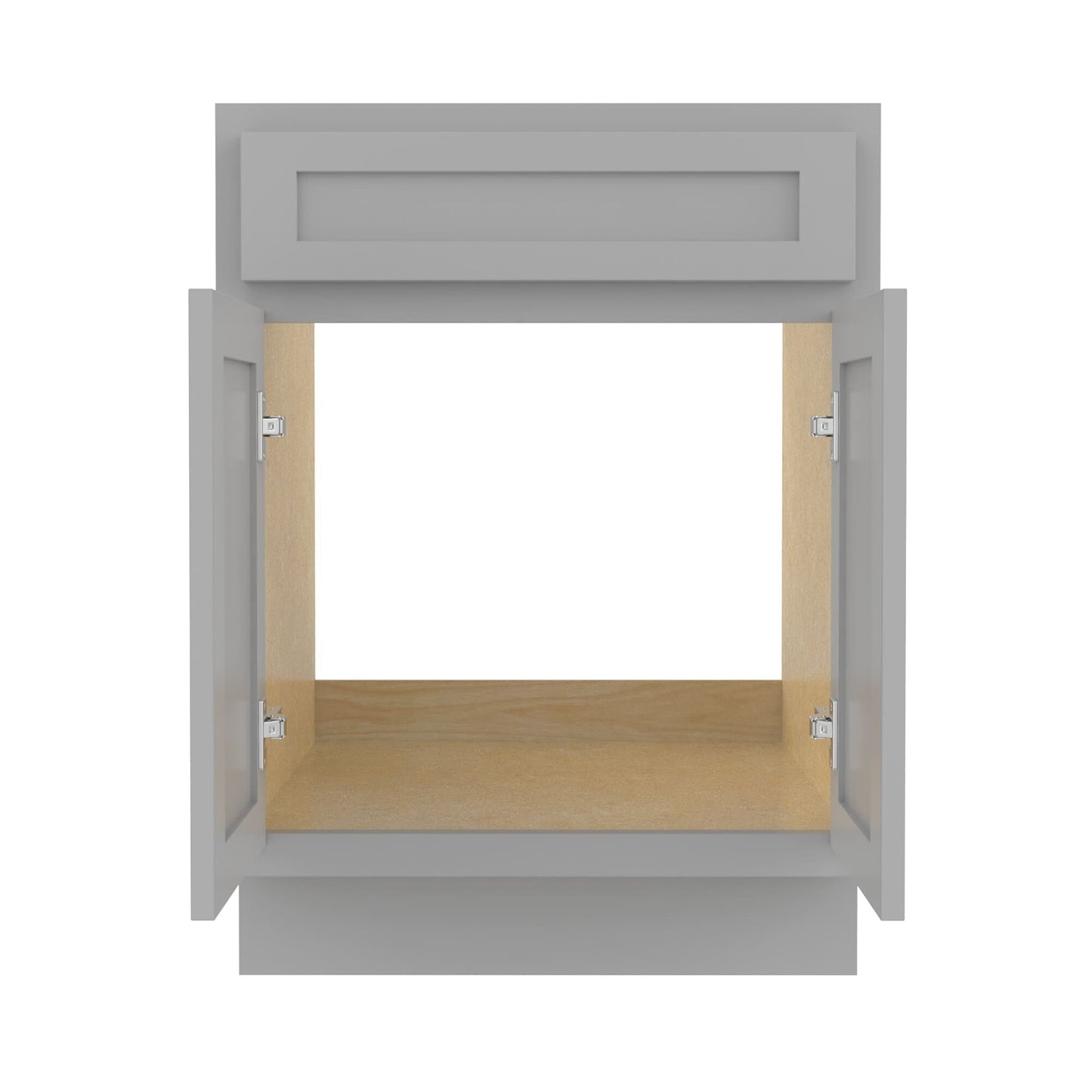 Meuble-lavabo de salle de bain Vanity Art en bois massif de 60 cm (24 pouces) avec lavabo simple.