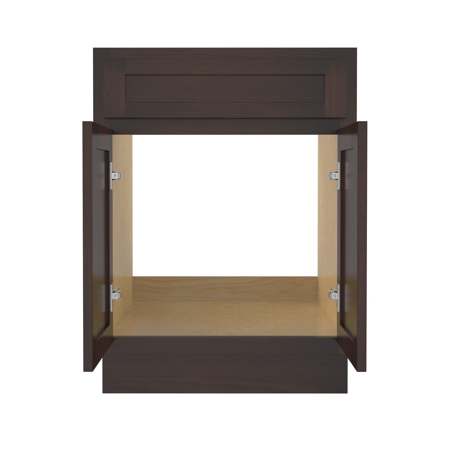 Meuble-lavabo de salle de bain Vanity Art en bois massif de 60 cm (24 pouces) avec lavabo simple.