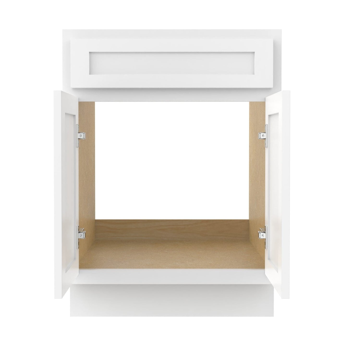 Meuble-lavabo de salle de bain Vanity Art en bois massif de 60 cm (24 pouces) avec lavabo simple.