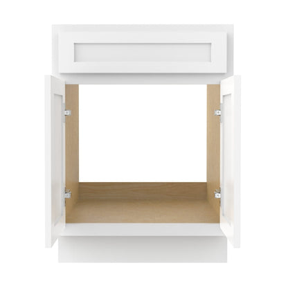 Meuble-lavabo de salle de bain Vanity Art en bois massif de 60 cm (24 pouces) avec lavabo simple.