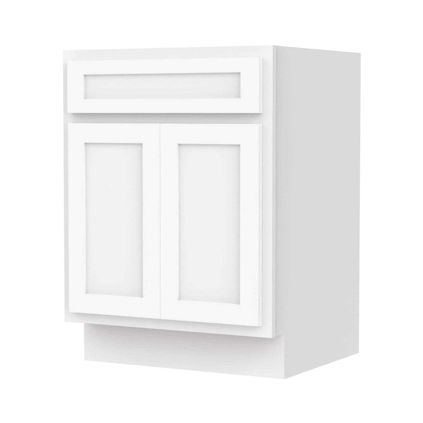 Meuble-lavabo de salle de bain Vanity Art en bois massif de 60 cm (24 pouces) avec lavabo simple.