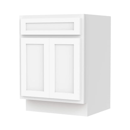 Meuble-lavabo de salle de bain Vanity Art en bois massif de 60 cm (24 pouces) avec lavabo simple.