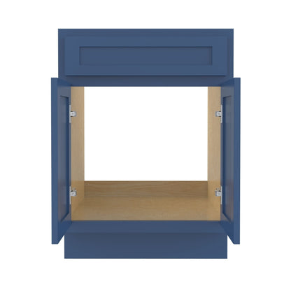 Meuble-lavabo de salle de bain Vanity Art en bois massif de 60 cm (24 pouces) avec lavabo simple.