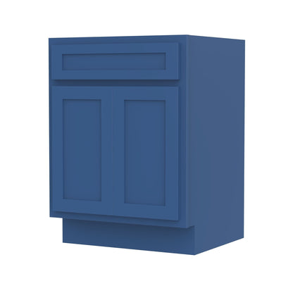 Meuble-lavabo de salle de bain Vanity Art en bois massif de 60 cm (24 pouces) avec lavabo simple.