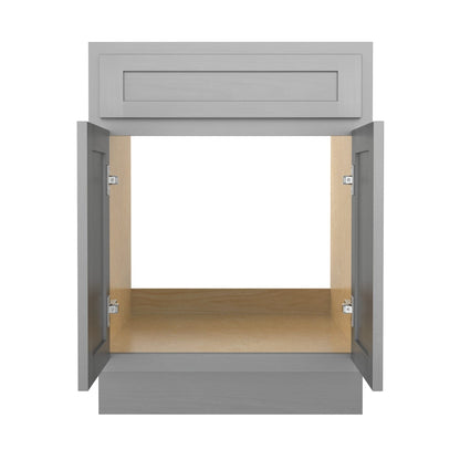 Meuble-lavabo de salle de bain Vanity Art en bois massif de 60 cm (24 pouces) avec lavabo simple.