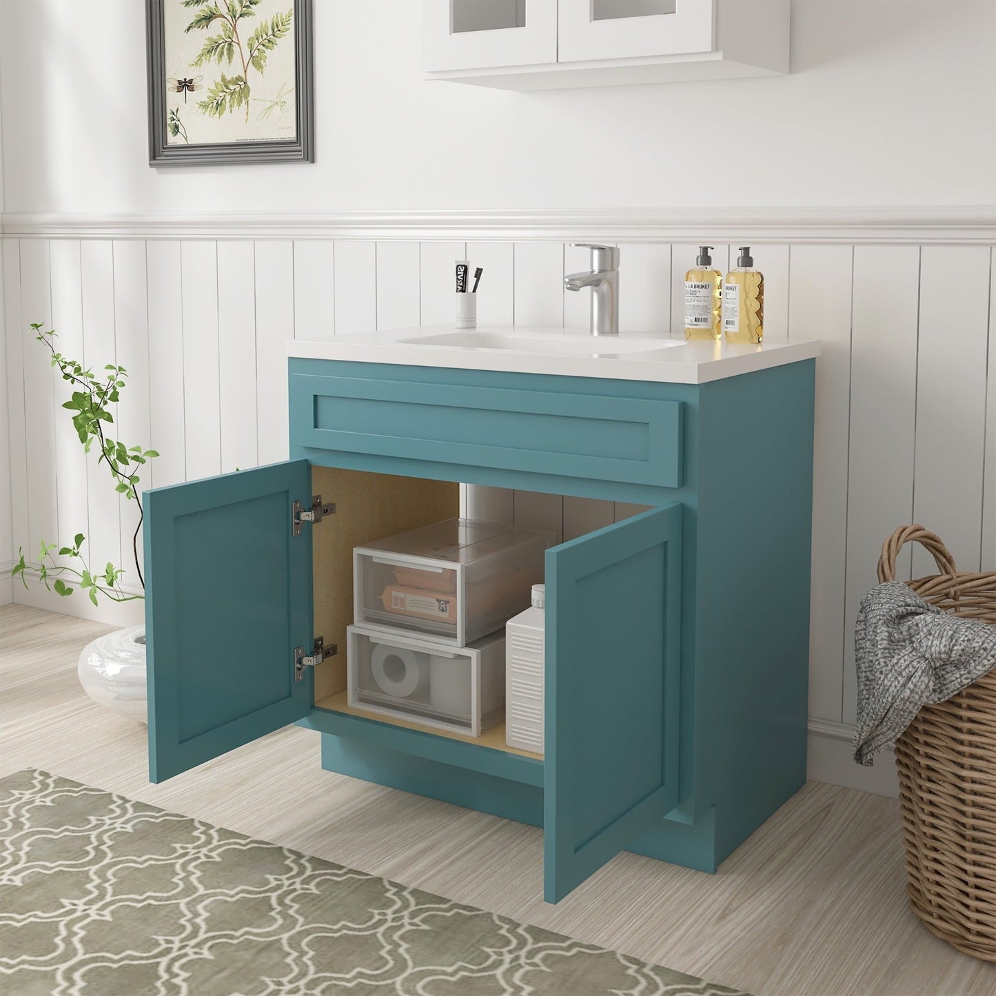 Meuble-lavabo de salle de bain Vanity Art à lavabo simple de 36 pouces