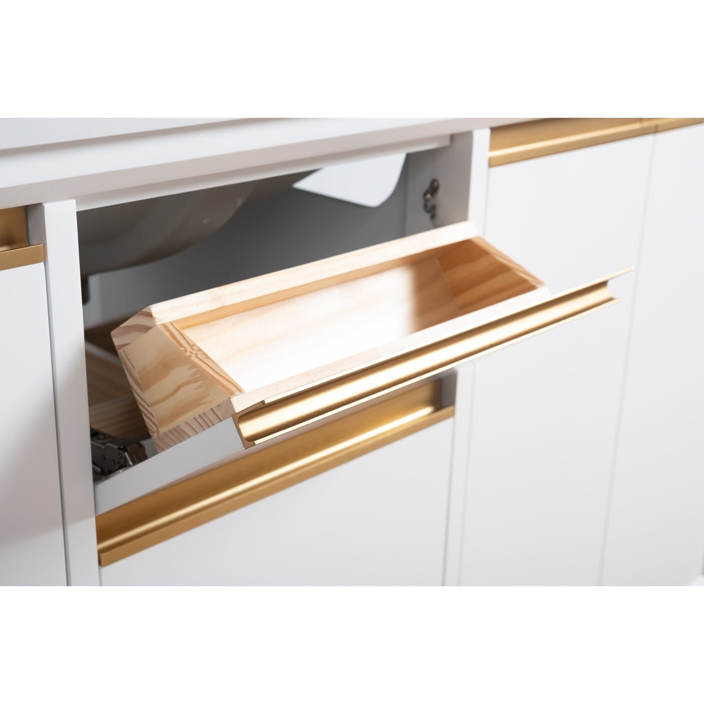 Meuble-lavabo Art pour salle de bain avec lavabo en céramique et plan de travail en marbre composite.