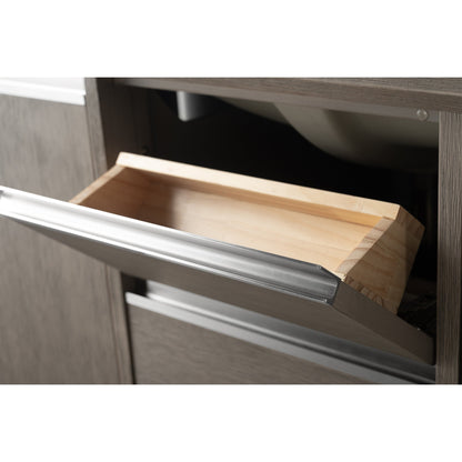 Meuble-lavabo Art pour salle de bain avec lavabo en céramique et plan de travail en marbre composite.