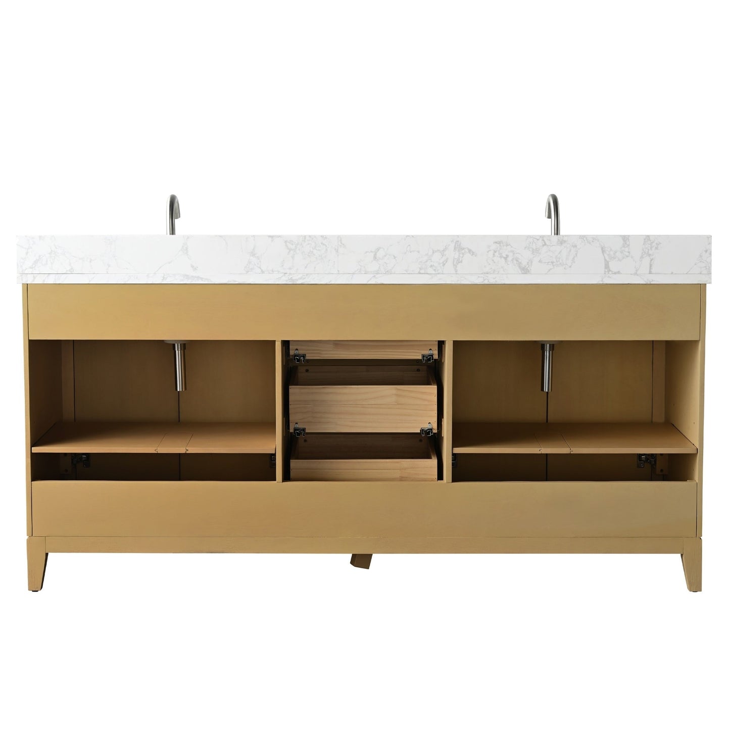 Meuble-lavabo Art pour salle de bain avec lavabo en céramique et plan de travail en marbre composite.