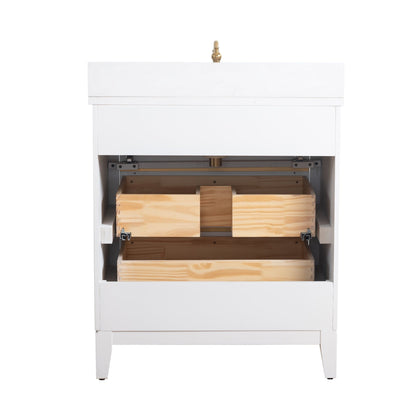 Meuble-lavabo Art pour salle de bain avec lavabo en céramique et plan de travail en marbre composite.